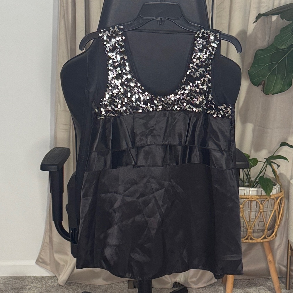 Glamorous Black Sequin Blouse